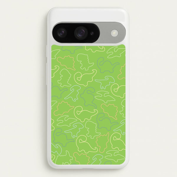 Outline Pattern - Dinosaurs Phone Case for Google Pixel 10 / 10 Pro