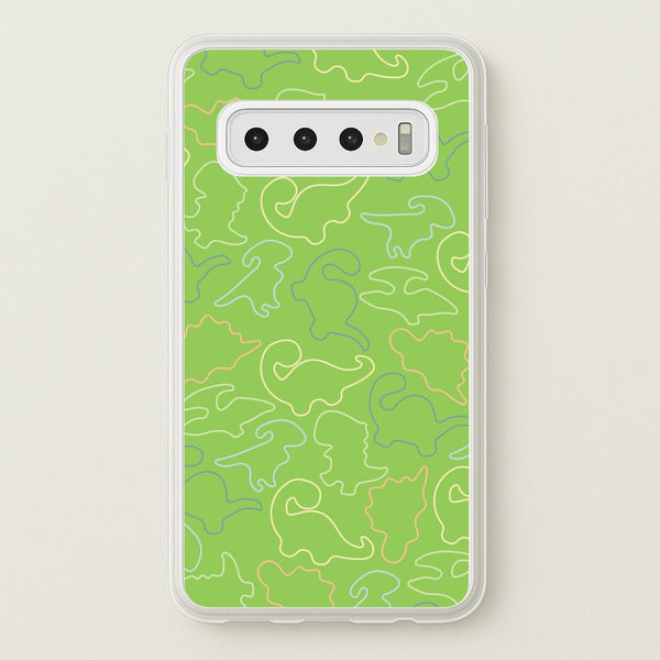 Outline Pattern - Dinosaurs  - Dinosaurs Phone Case for Galaxy S10