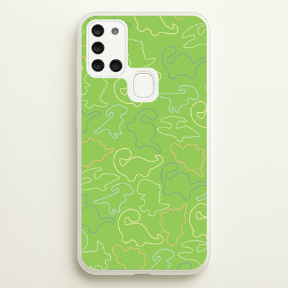 Outline Pattern - Dinosaurs  - Dinosaurs Phone Case for Galaxy A21s