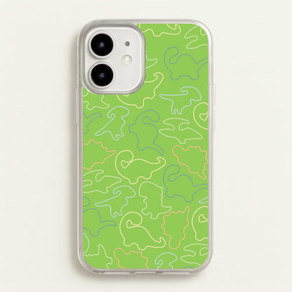 Outline Pattern - Dinosaurs  - Dinosaurs Phone Case for iPhone 12 / 12 Pro