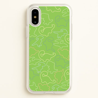 Outline Pattern - Dinosaurs  - Dinosaurs Phone Case for iPhone X / XS