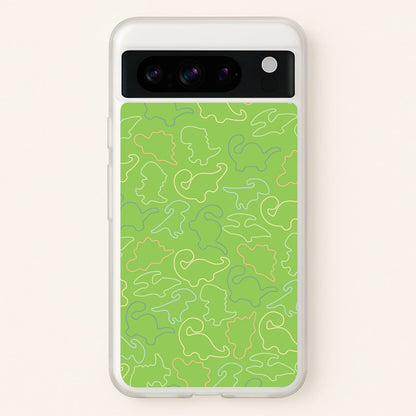 Outline Pattern - Dinosaurs  - Dinosaurs Phone Case for Google Pixel 8 Pro