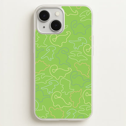 Outline Pattern - Dinosaurs  - Dinosaurs Phone Case for iPhone 13 Mini