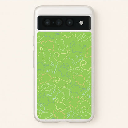 Outline Pattern - Dinosaurs  - Dinosaurs Phone Case for Google Pixel 7 Pro