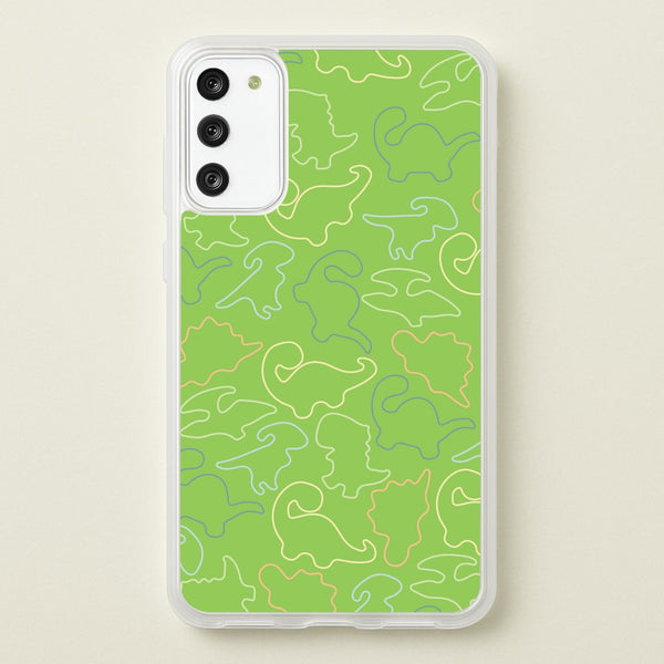 Outline Pattern - Dinosaurs  - Dinosaurs Phone Case for Galaxy S20FE