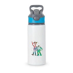 Watercolour Woody & Buzz A Story of Toys Fairytale Active Water Bottle - Blue