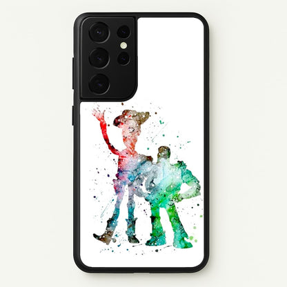 Watercolour Woody & Buzz A Story of Toys Fairytale  - Disney Phone Case for Galaxy S21 Ultra