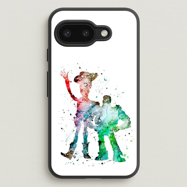 Watercolour Woody & Buzz A Story of Toys Fairytale  - Disney Phone Case for Google Pixel 9a