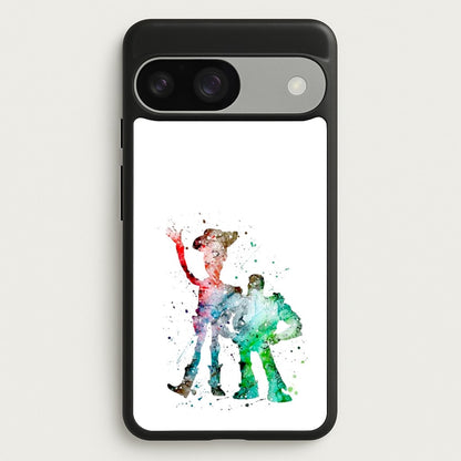 Watercolour Woody & Buzz A Story of Toys Fairytale  - Disney Phone Case for Google Pixel 9 / 9 Pro