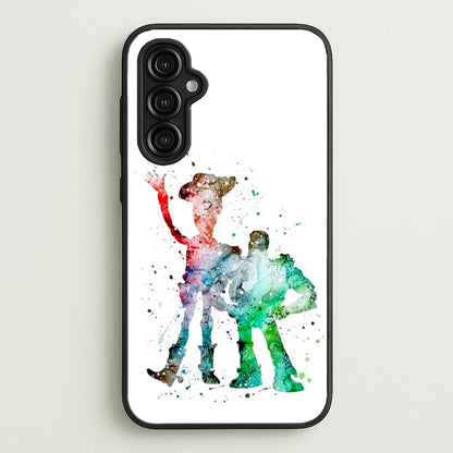 Watercolour Woody & Buzz A Story of Toys Fairytale  - Disney Phone Case for Galaxy A14
