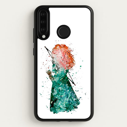 Watercolour Princess Merida Brave Fairytale  - Disney Phone Case for Huawei P30 Lite