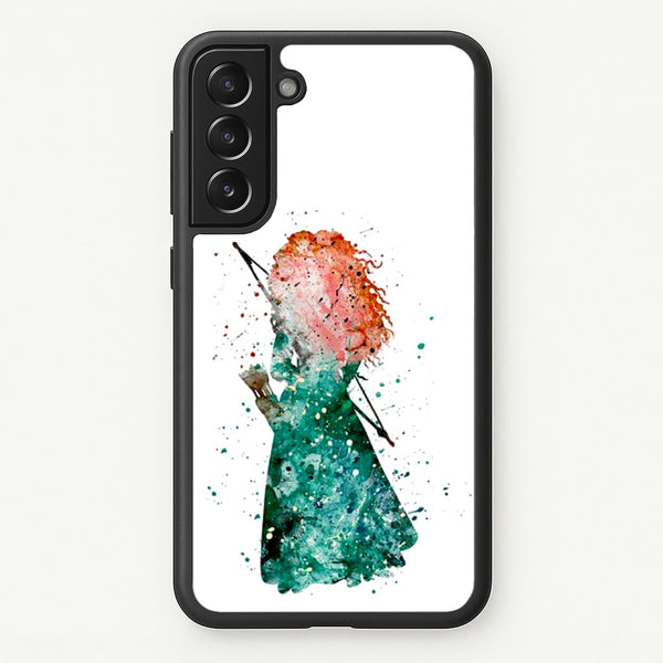 Watercolour Princess Merida Brave Fairytale  - Disney Phone Case for Galaxy S21