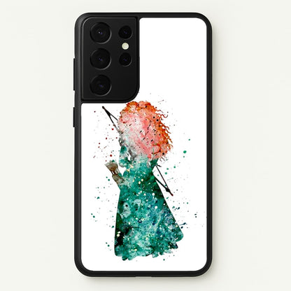 Watercolour Princess Merida Brave Fairytale  - Disney Phone Case for Galaxy S21 Ultra