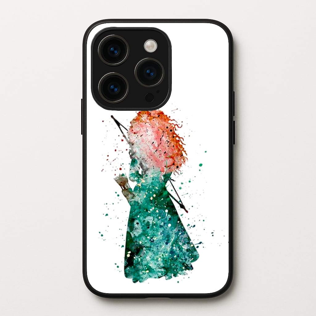 Watercolour Princess Merida Brave Fairytale  - Disney Phone Case for iPhone 15 Pro Max