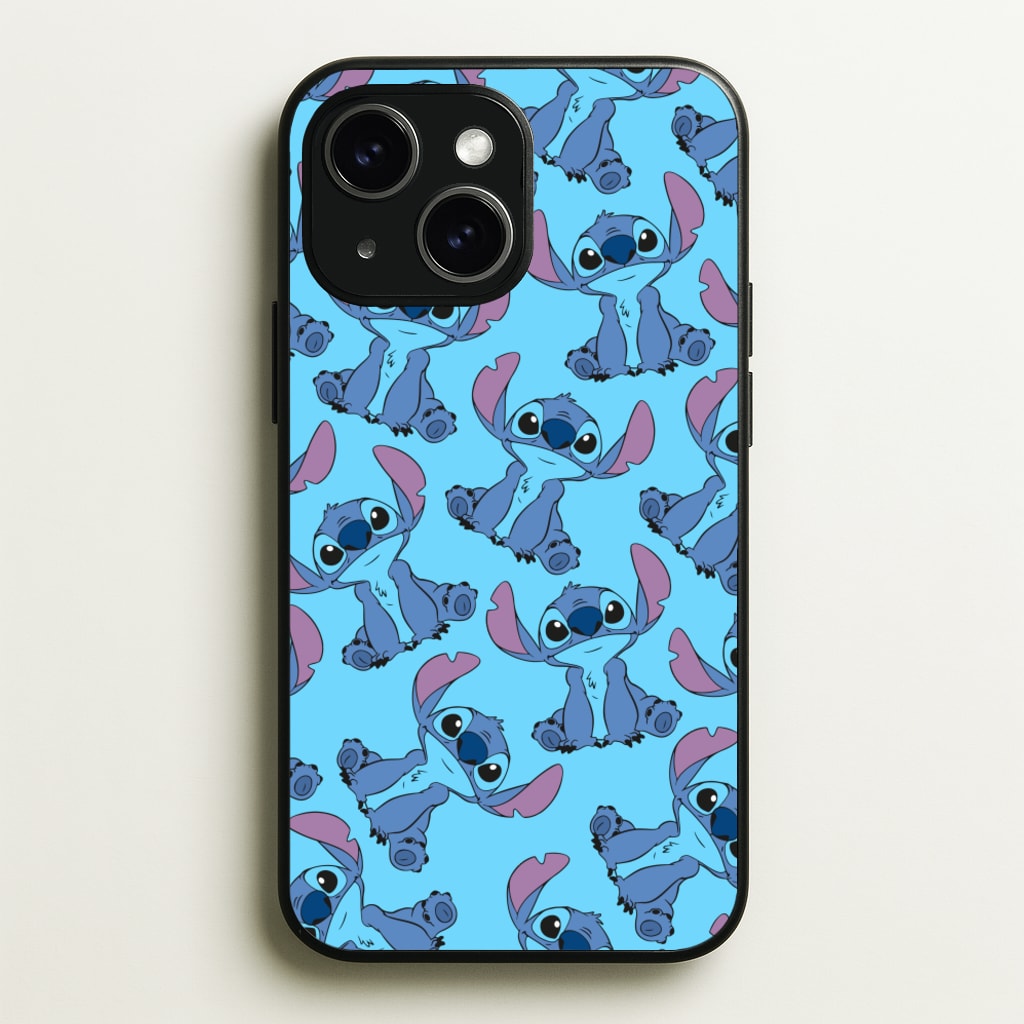Cute Alien Blue Pattern  - Disney Phone Case for iPhone 14 Plus