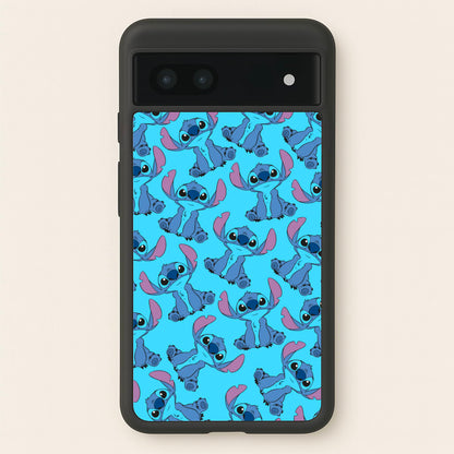 Cute Alien Blue Pattern  - Disney Phone Case for Google Pixel 7a