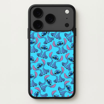 Cute Alien Blue Pattern Phone Case for iPhone 17 Pro