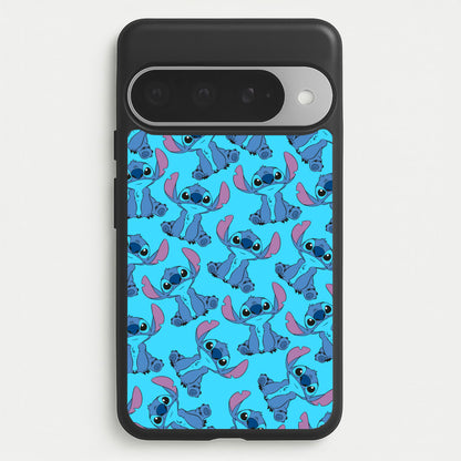 Cute Alien Blue Pattern Phone Case for Google Pixel 10 Pro XL