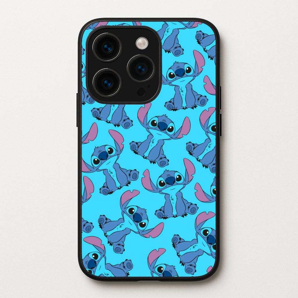 Cute Alien Blue Pattern  - Disney Phone Case for iPhone 15 Pro Max