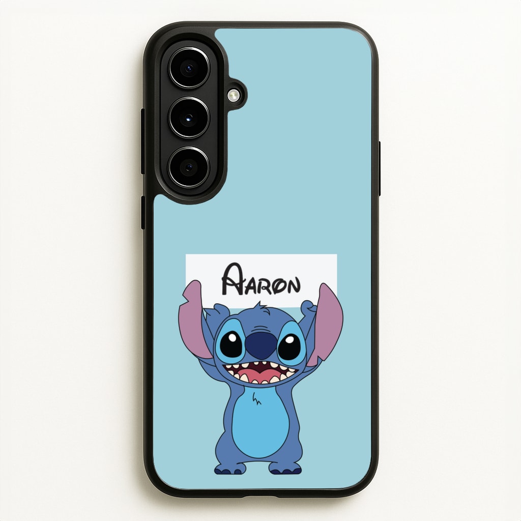 Standing Blue Alien - Personalised Disney  - Disney Phone Case for Galaxy A56