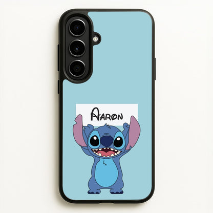 Standing Blue Alien - Personalised Disney  - Disney Phone Case for Galaxy A56
