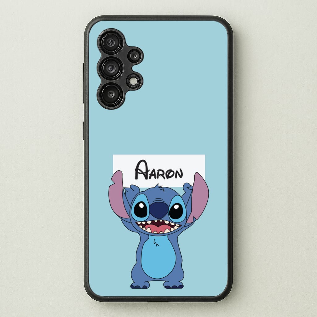 Standing Blue Alien - Personalised Disney  - Disney Phone Case for Galaxy A13