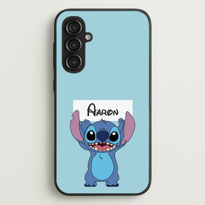Standing Blue Alien - Personalised Disney  - Disney Phone Case for Galaxy S23FE