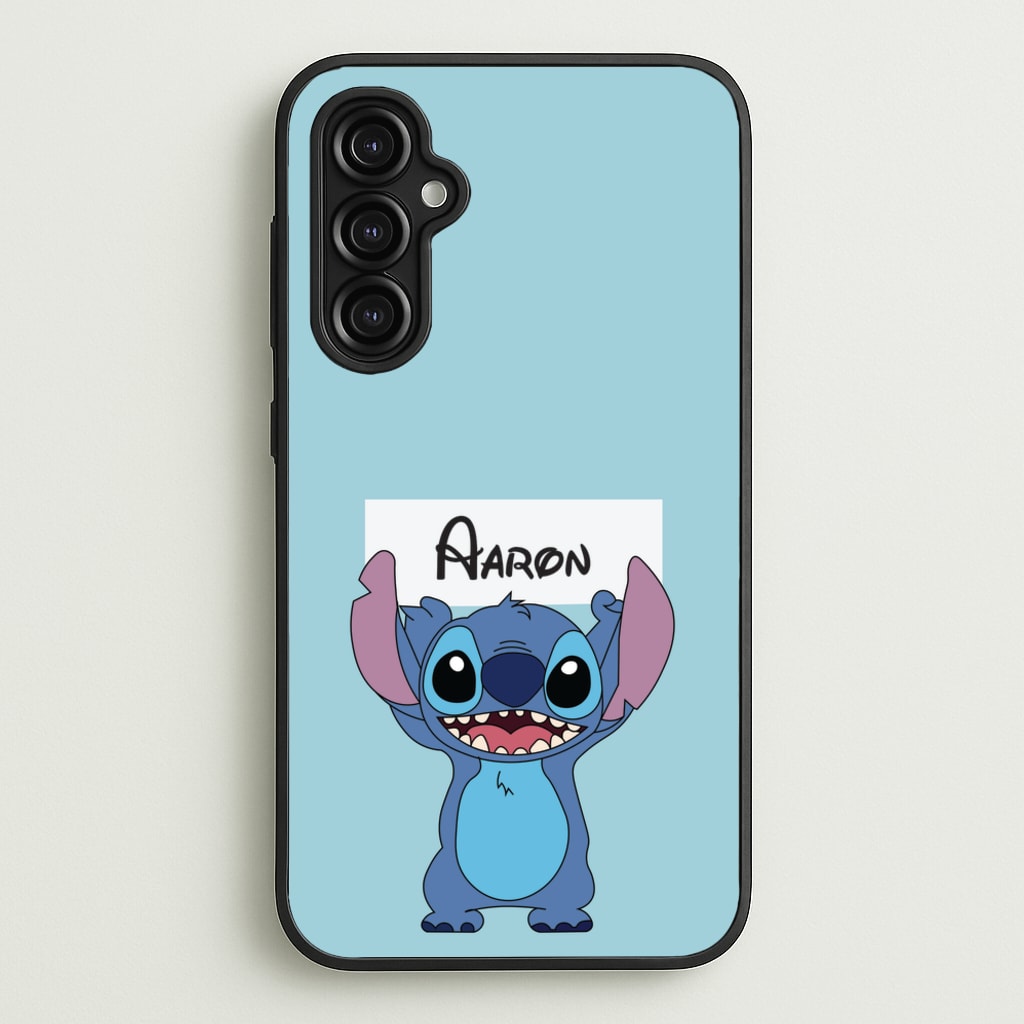 Standing Blue Alien - Personalised Disney  - Disney Phone Case for Galaxy A14
