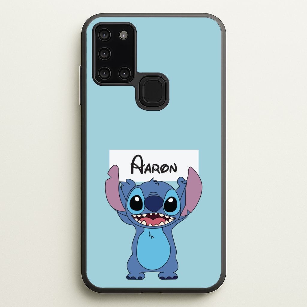 Standing Blue Alien - Personalised Disney  - Disney Phone Case for Galaxy A21s