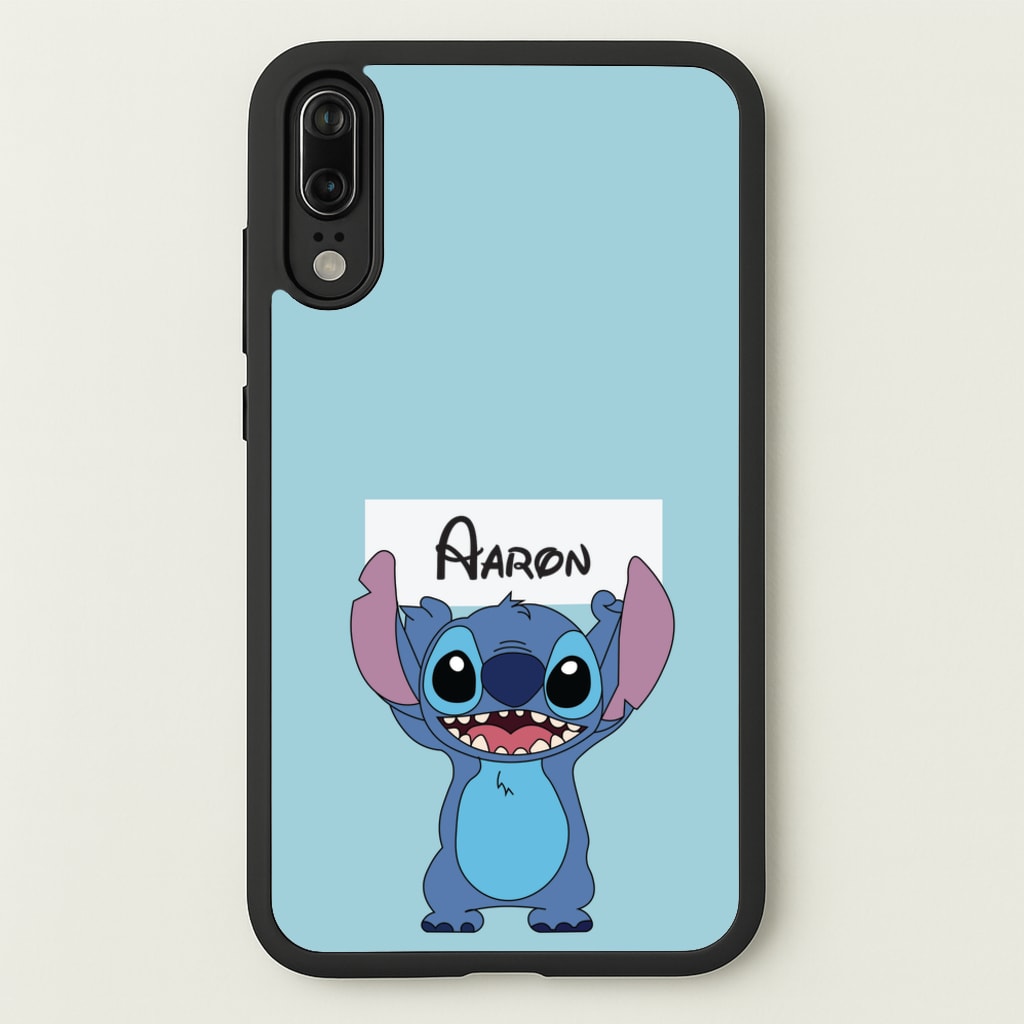 Standing Blue Alien - Personalised Disney  - Disney Phone Case for Huawei P20