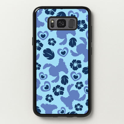 Blue Alien Silhouette Pattern  - Disney Phone Case for Galaxy S8 Plus