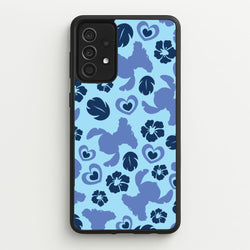 Blue Alien Silhouette Pattern  - Disney Phone Case for Galaxy A52 / A52s