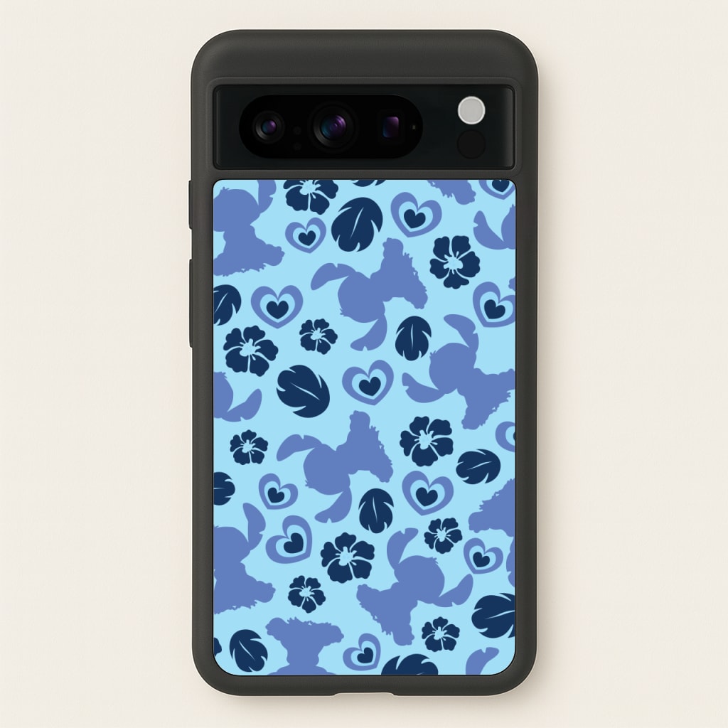 Blue Alien Silhouette Pattern  - Disney Phone Case for Google Pixel 8 Pro