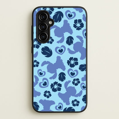 Blue Alien Silhouette Pattern  - Disney Phone Case for Galaxy A54