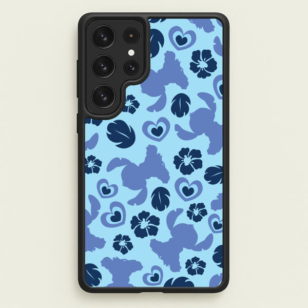 Blue Alien Silhouette Pattern  - Disney Phone Case for Galaxy S23 Ultra
