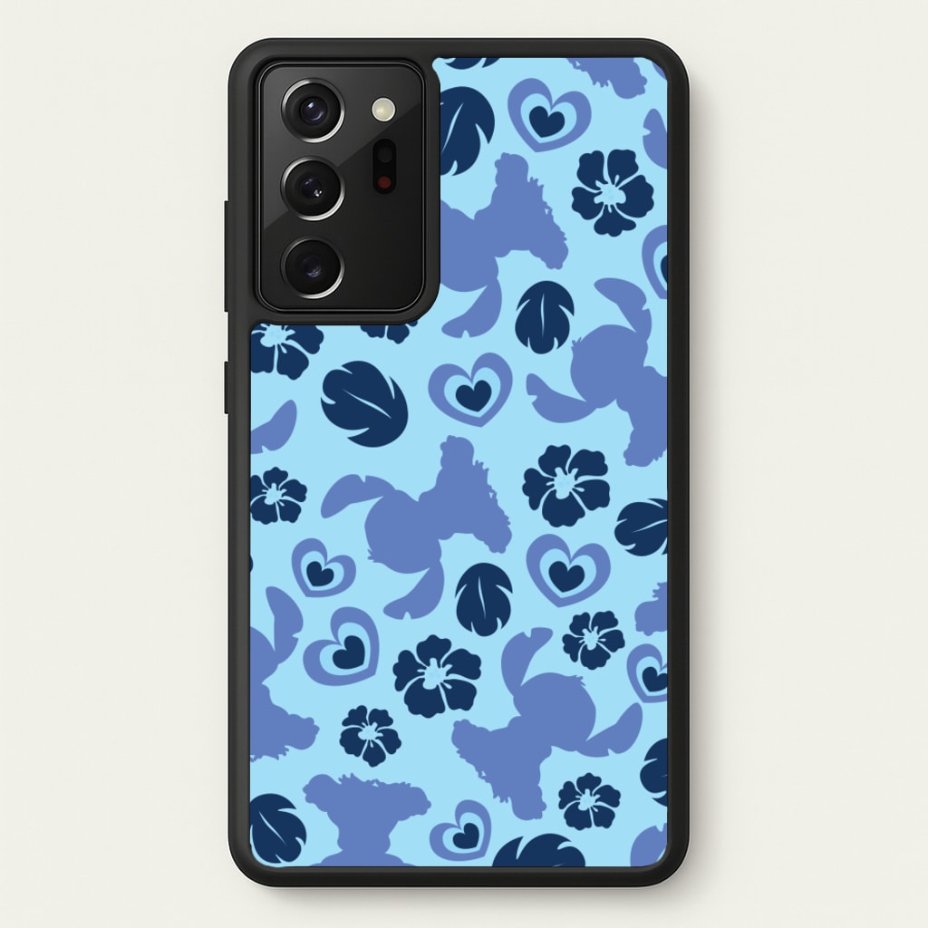 Blue Alien Silhouette Pattern  - Disney Phone Case for Galaxy Note 20 Ultra