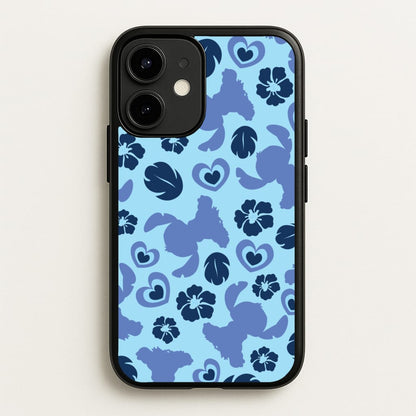 Blue Alien Silhouette Pattern  - Disney Phone Case for iPhone 12 Mini