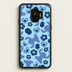 Blue Alien Silhouette Pattern  - Disney Phone Case for Galaxy S9