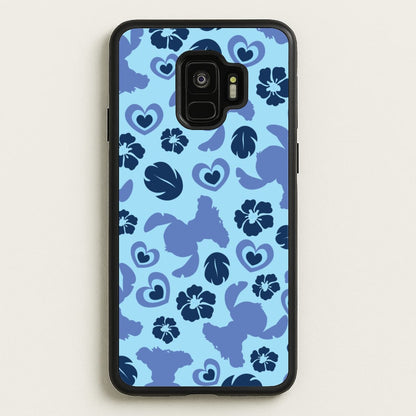 Blue Alien Silhouette Pattern  - Disney Phone Case for Galaxy S9