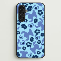 Blue Alien Silhouette Pattern  - Disney Phone Case for Galaxy S23FE