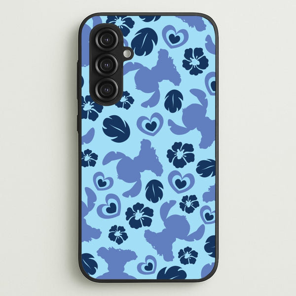 Blue Alien Silhouette Pattern  - Disney Phone Case for Galaxy S23FE