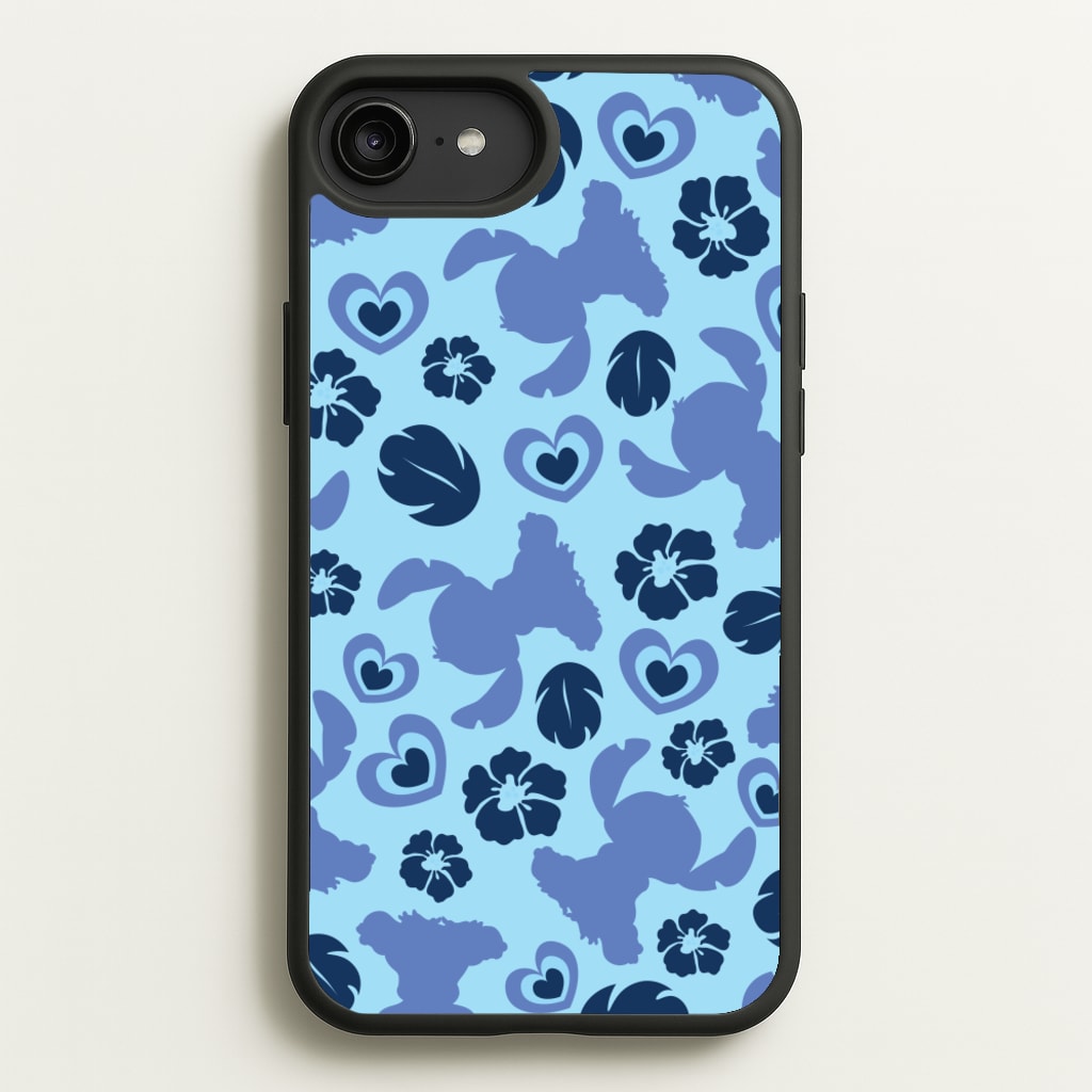 Blue Alien Silhouette Pattern  - Disney Phone Case for iPhone 6 Plus / 7 Plus / 8 Plus
