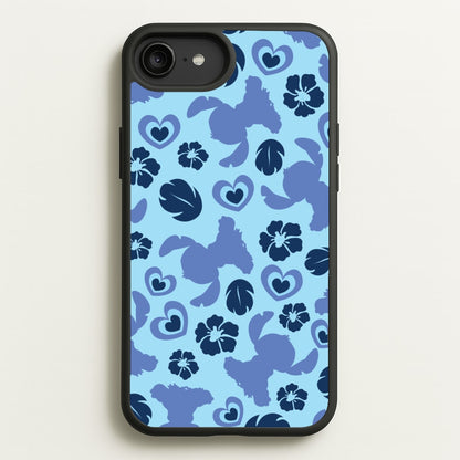 Blue Alien Silhouette Pattern  - Disney Phone Case for iPhone 6 Plus / 7 Plus / 8 Plus