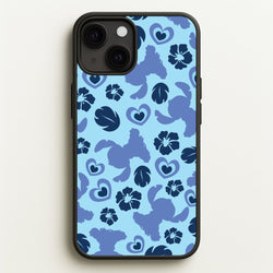 Blue Alien Silhouette Pattern  - Disney Phone Case for iPhone 13 Mini