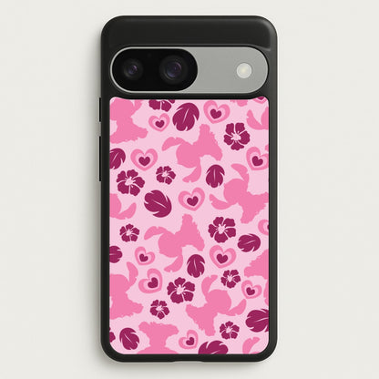 Pink Alien Silhouette Pattern  - Disney Phone Case for Google Pixel 9 / 9 Pro