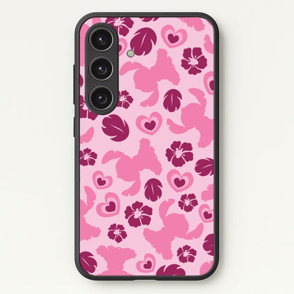 Pink Alien Silhouette Pattern  - Disney Phone Case for Galaxy S25