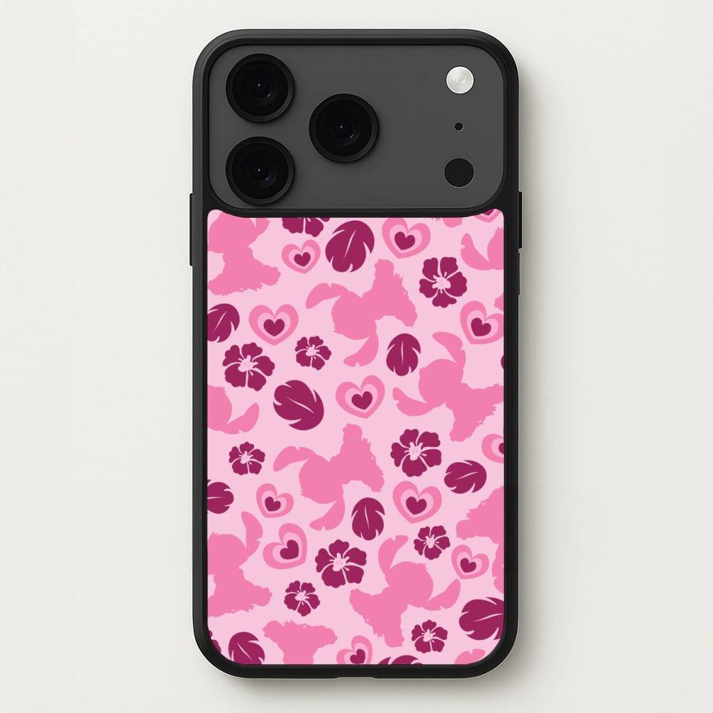 Pink Alien Silhouette Pattern Phone Case for iPhone 17 Pro Max