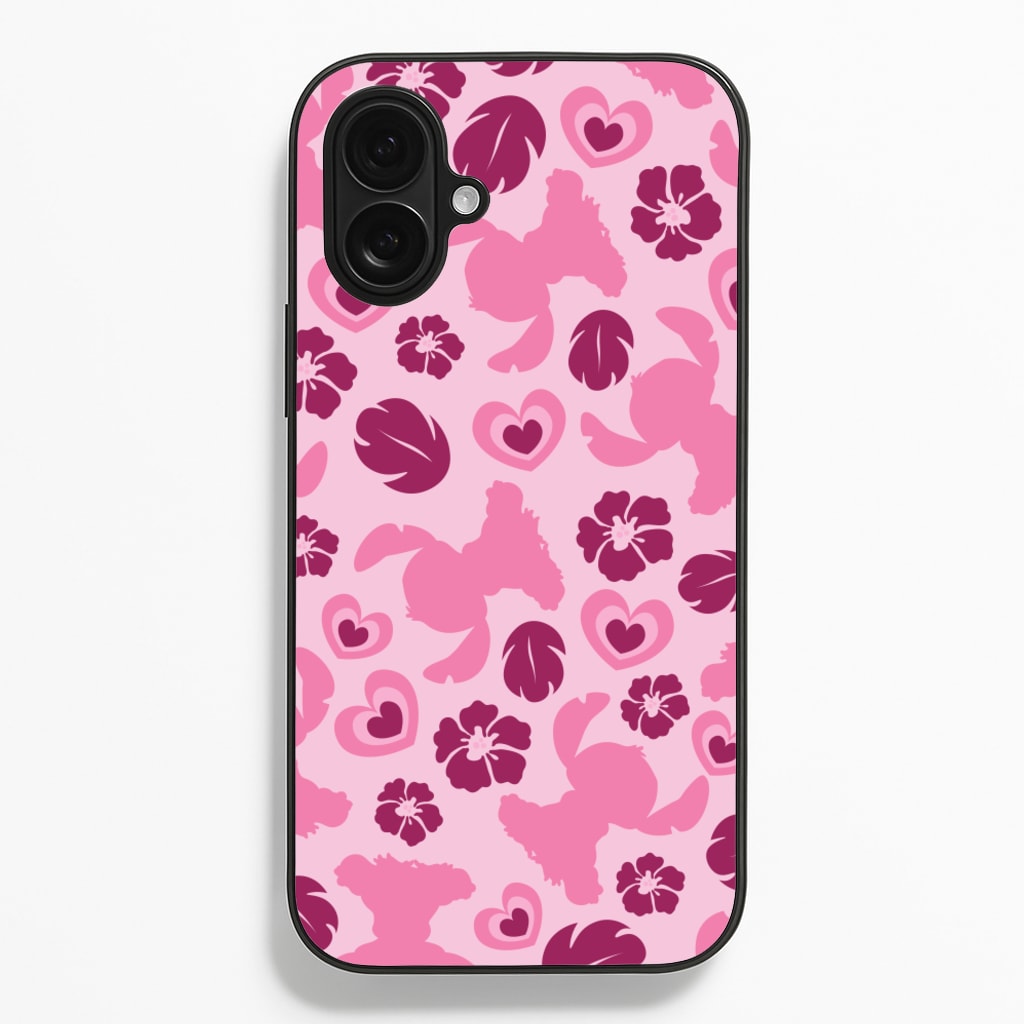 Pink Alien Silhouette Pattern  - Disney Phone Case for iPhone 16 Plus