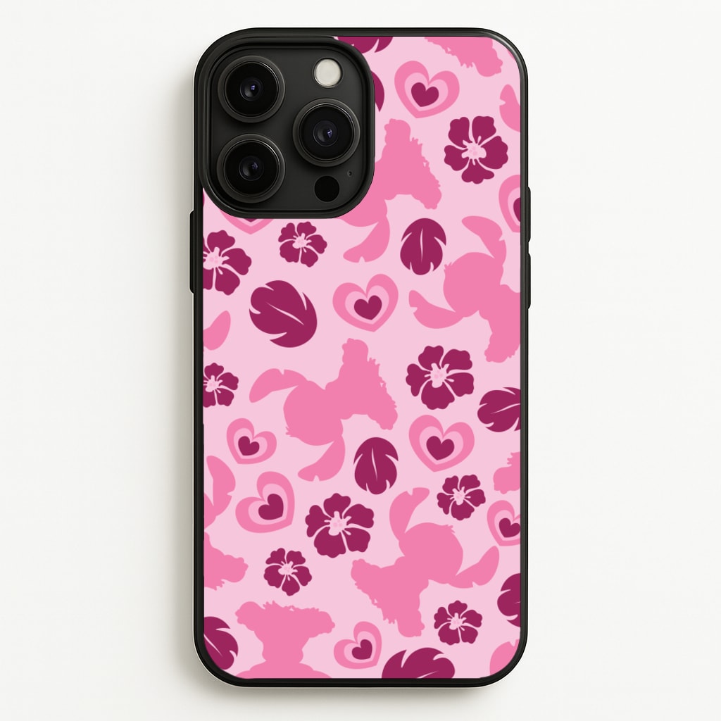 Pink Alien Silhouette Pattern  - Disney Phone Case for iPhone 13 Pro Max
