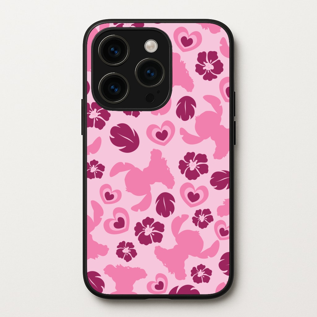 Pink Alien Silhouette Pattern  - Disney Phone Case for iPhone 15 Pro Max